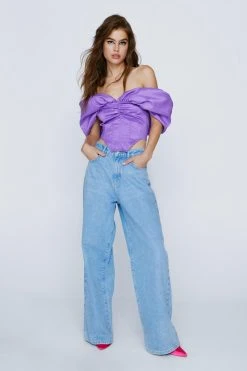 Taffeta Bardot Corset Top