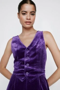 Velvet Tailored V-Neck Jumpsuit