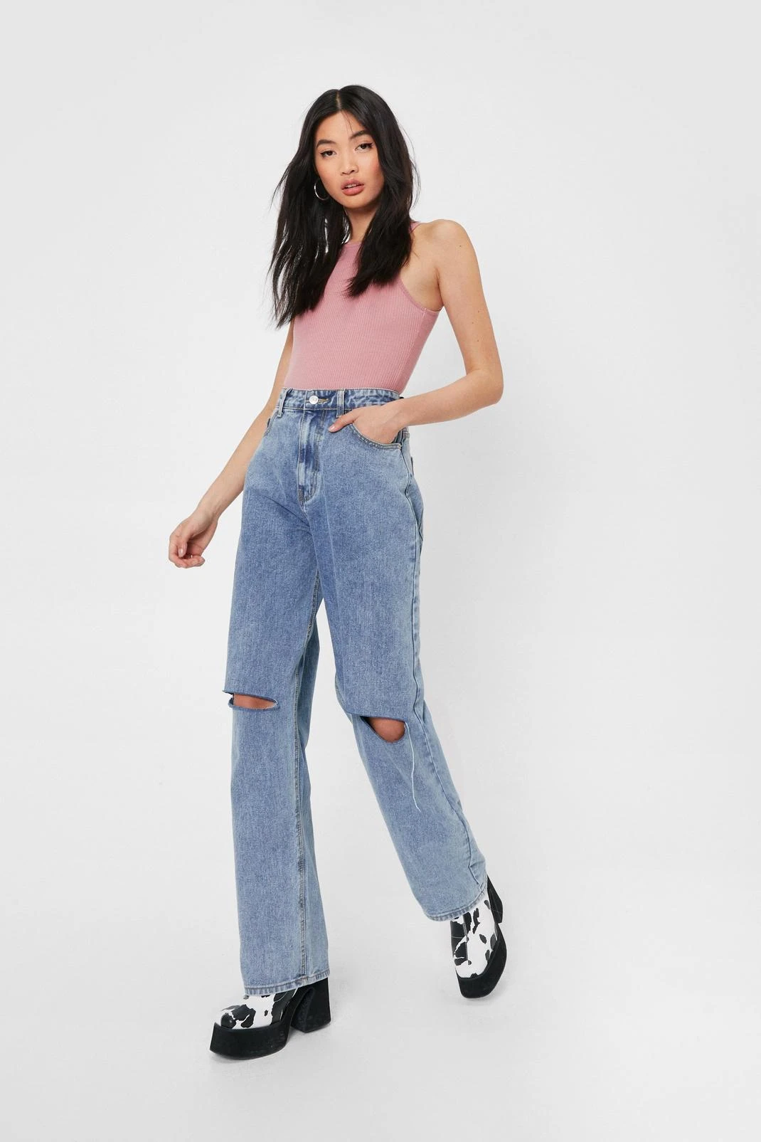 Ribbed Racerback High Leg Bodysuit - Image 2