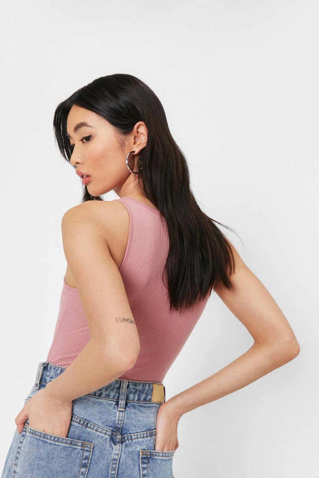 Ribbed Racerback High Leg Bodysuit - Image 3