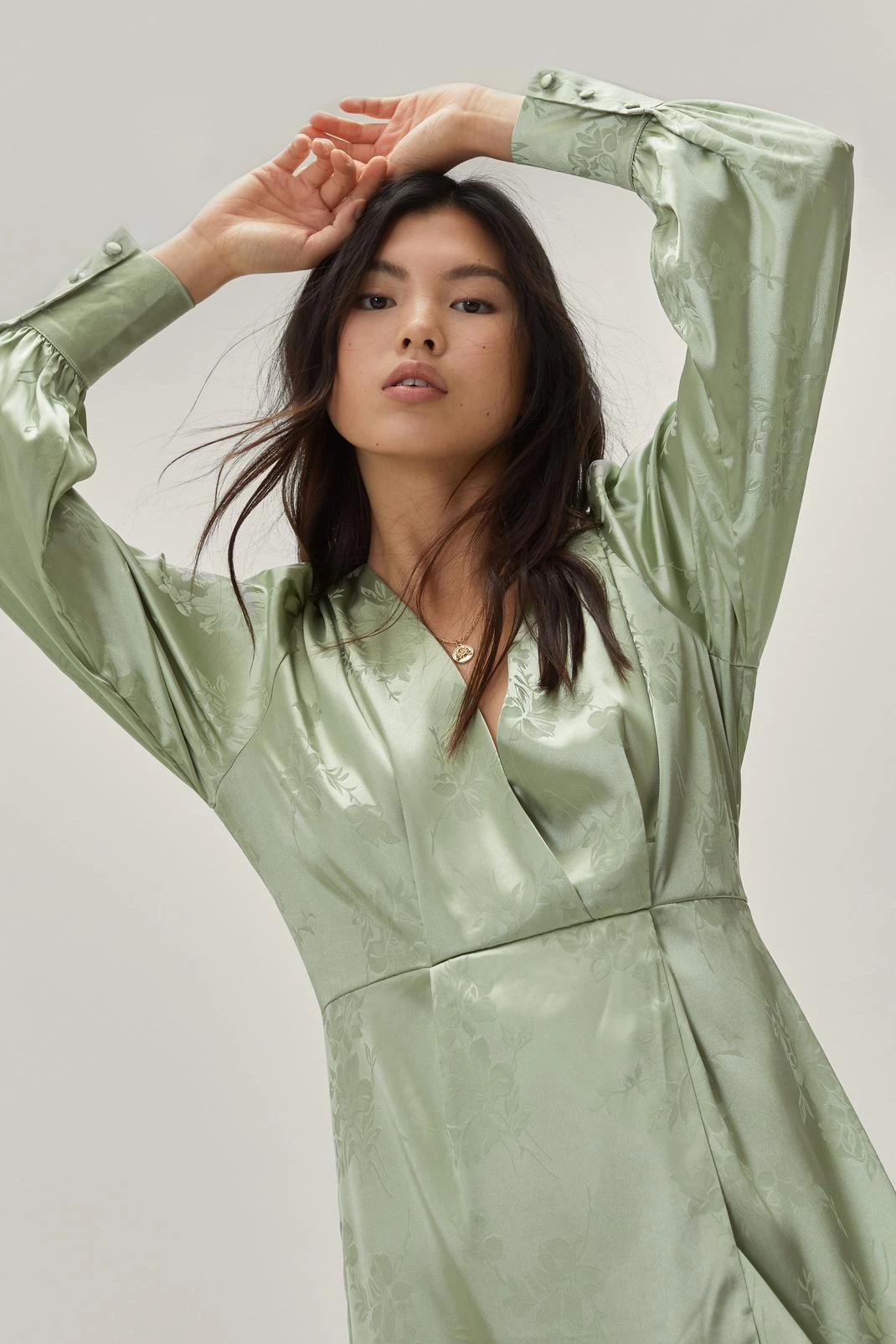 Jacquard Long Sleeve Maxi Dress - Image 7