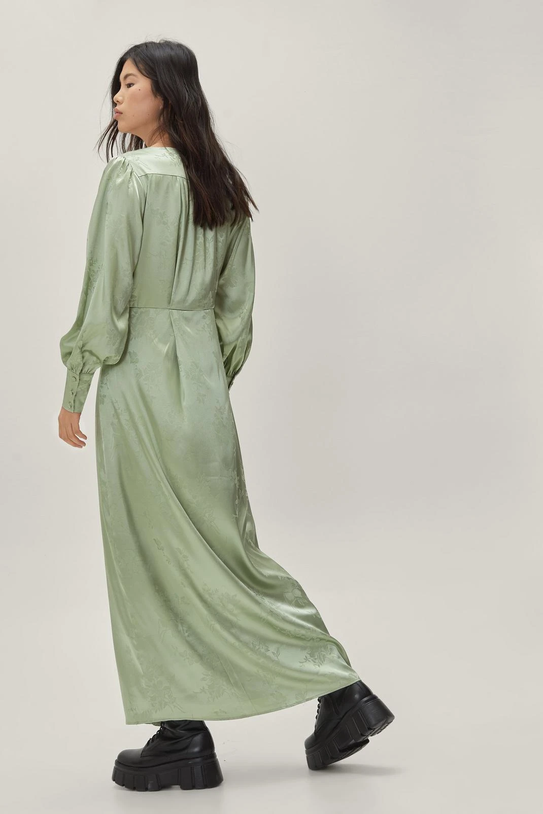 Jacquard Long Sleeve Maxi Dress - Image 8