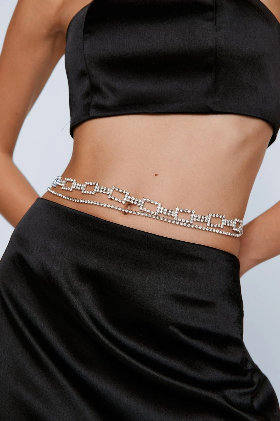 Diamante Double Belly Chain Belt - Image 4