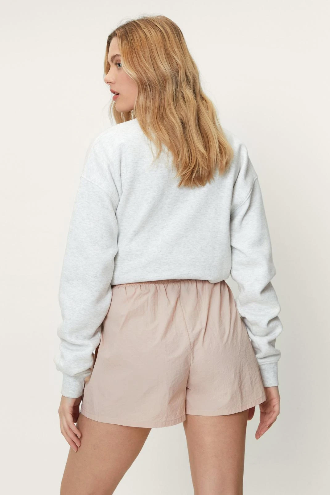 High Waisted Nylon Drawstring Waist Shorts - Image 3