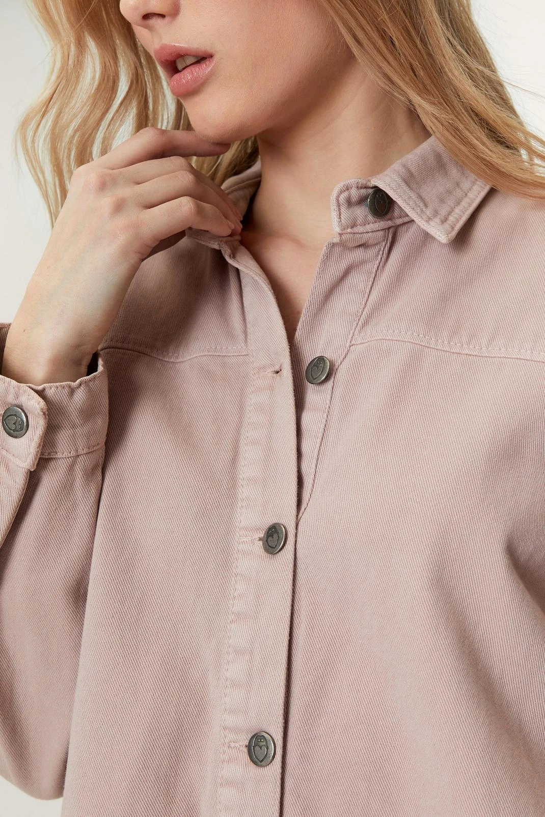 Oversized Button Down Denim Shirt Dress - Image 2