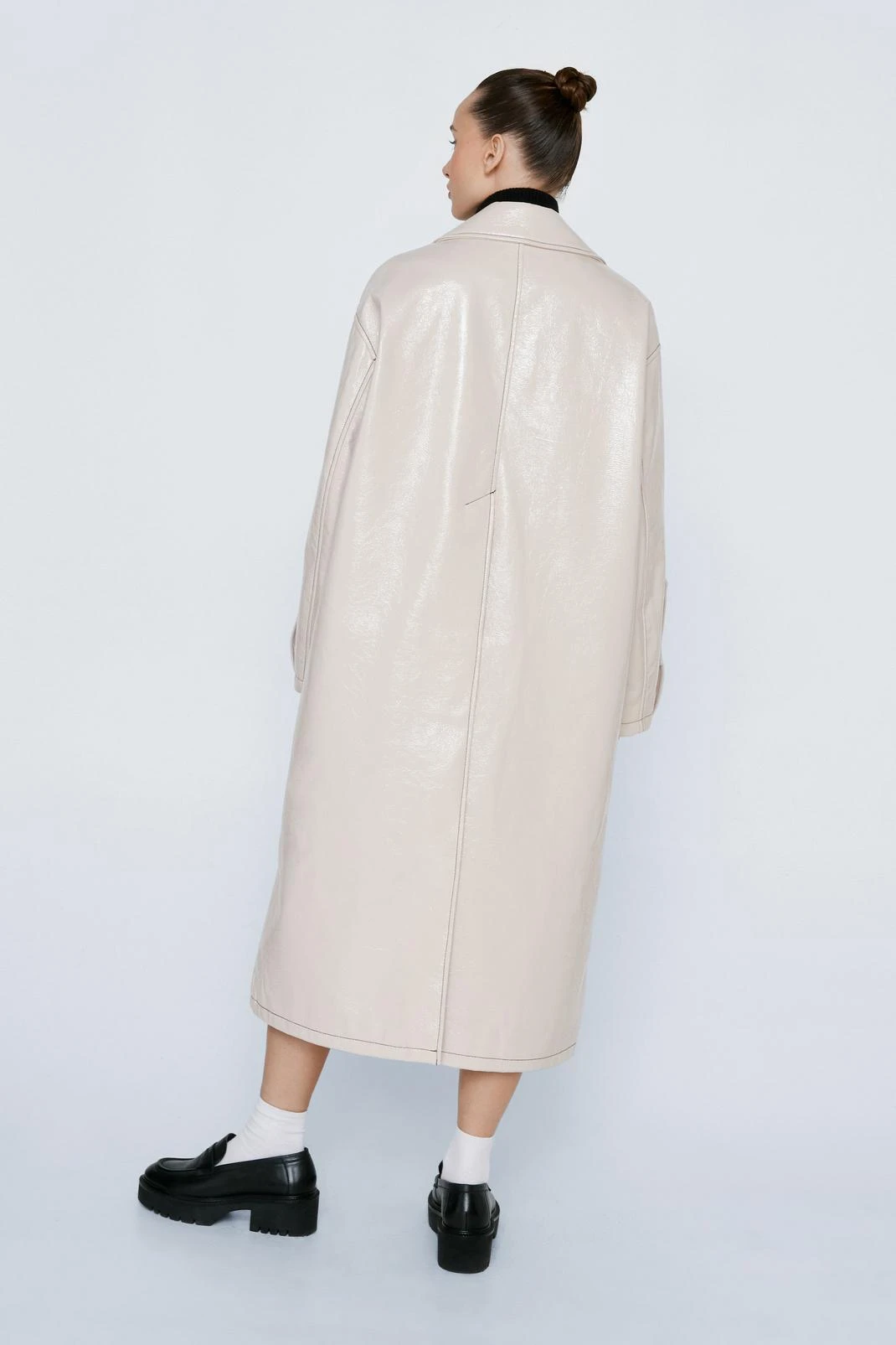 Petite Vinyl Oversized Trench - Image 3
