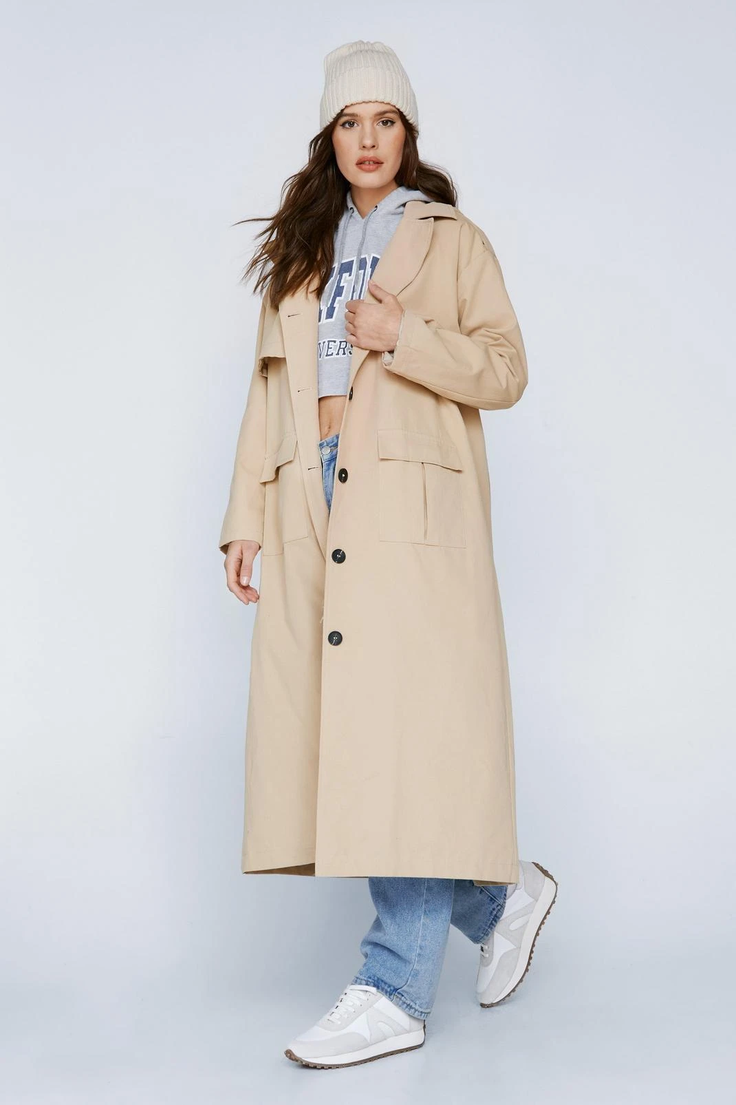 Premium Hooded Trench Coat