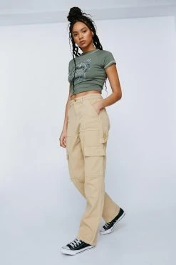 Twill Utility Straight Leg Cargo Pants