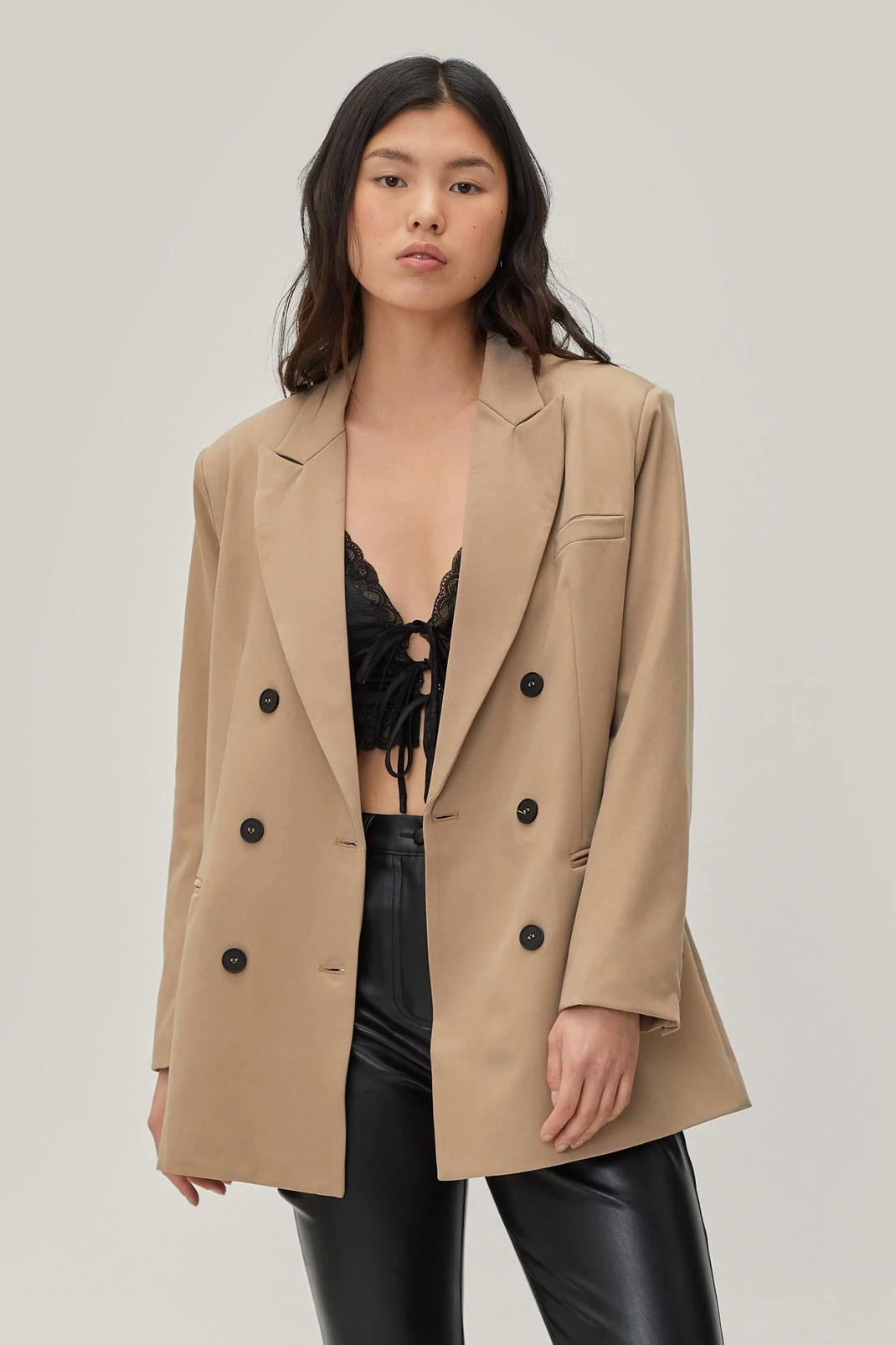 Oversized Double Breasted Tailored Jacket - Image 5
