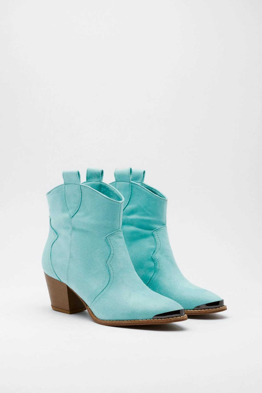 Faux Suede Metal Tip Western Boots - Image 3