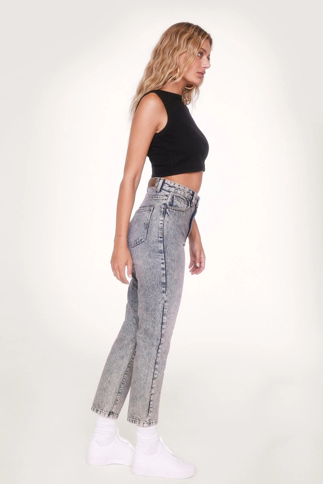 Organic Denim High Waisted Mom Jeans - Image 5