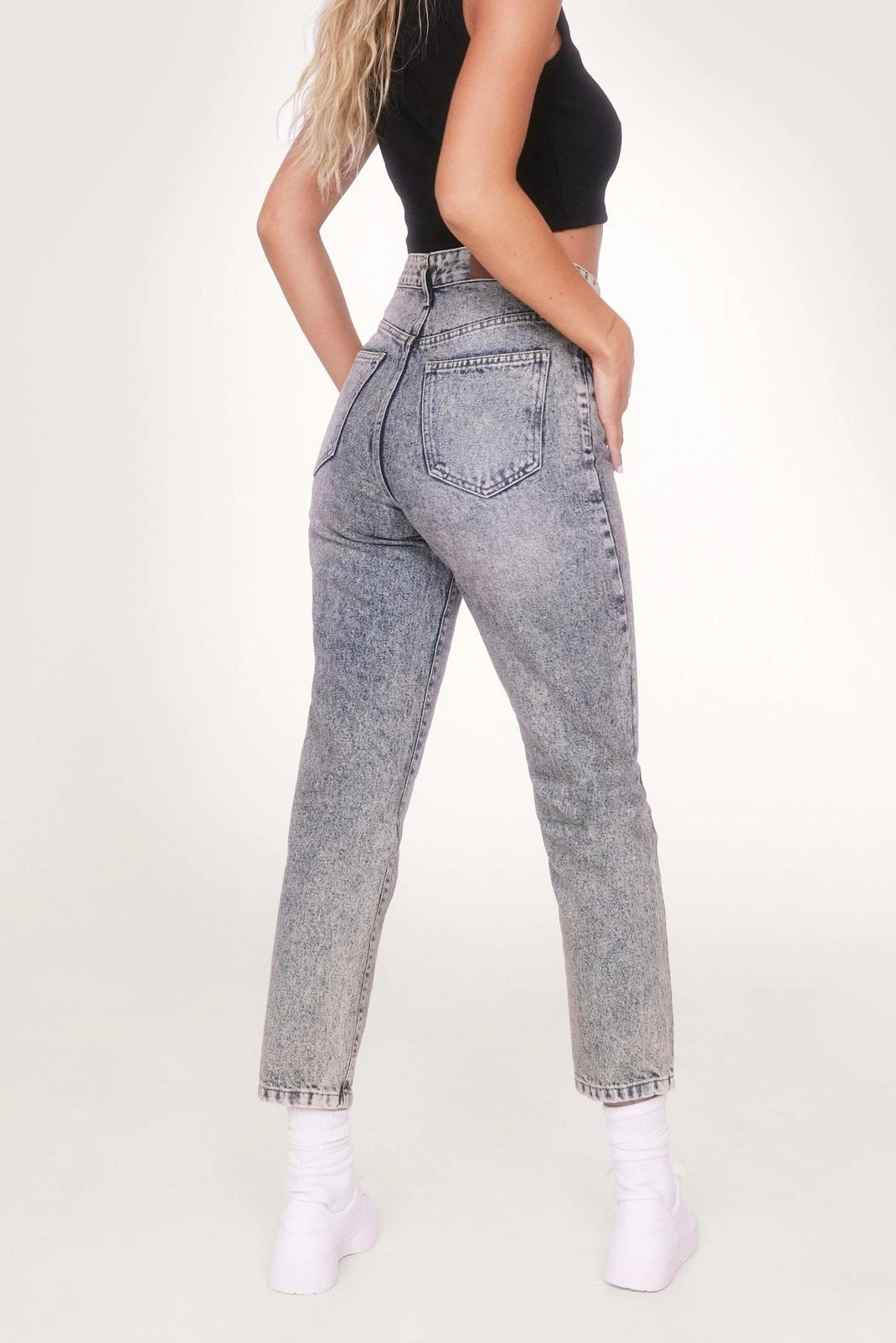 Organic Denim High Waisted Mom Jeans - Image 6