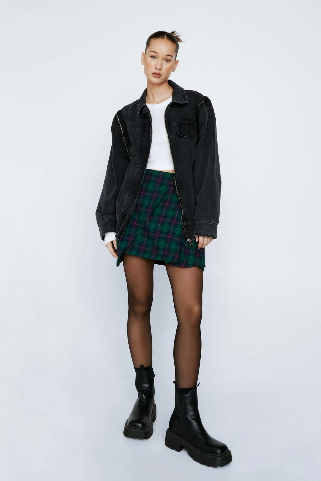 Petite 2 In 1 Detach Sleeve Denim Jacket - Image 4