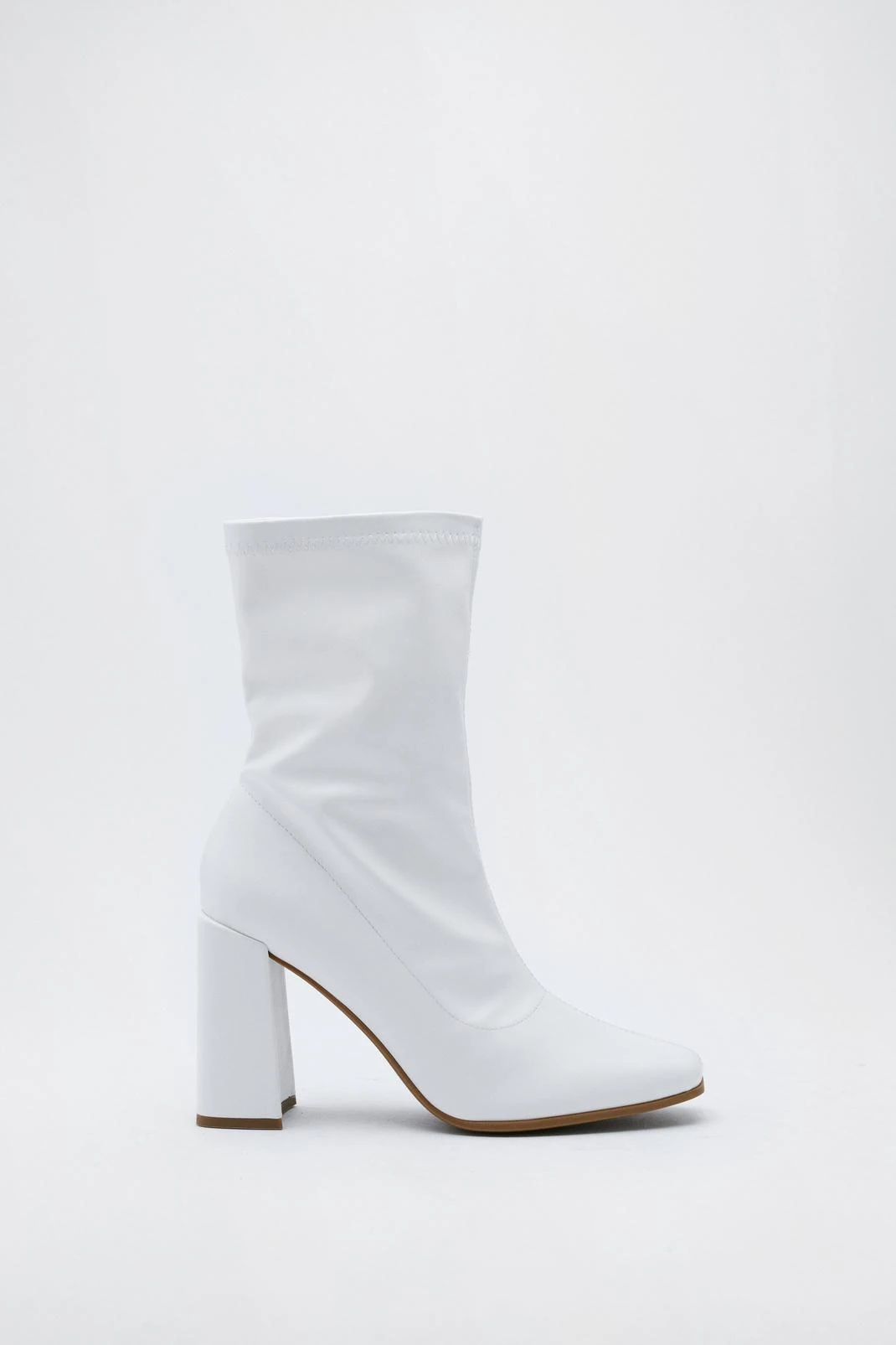 Ankle Sock Boots In Faux Leather - Image 2