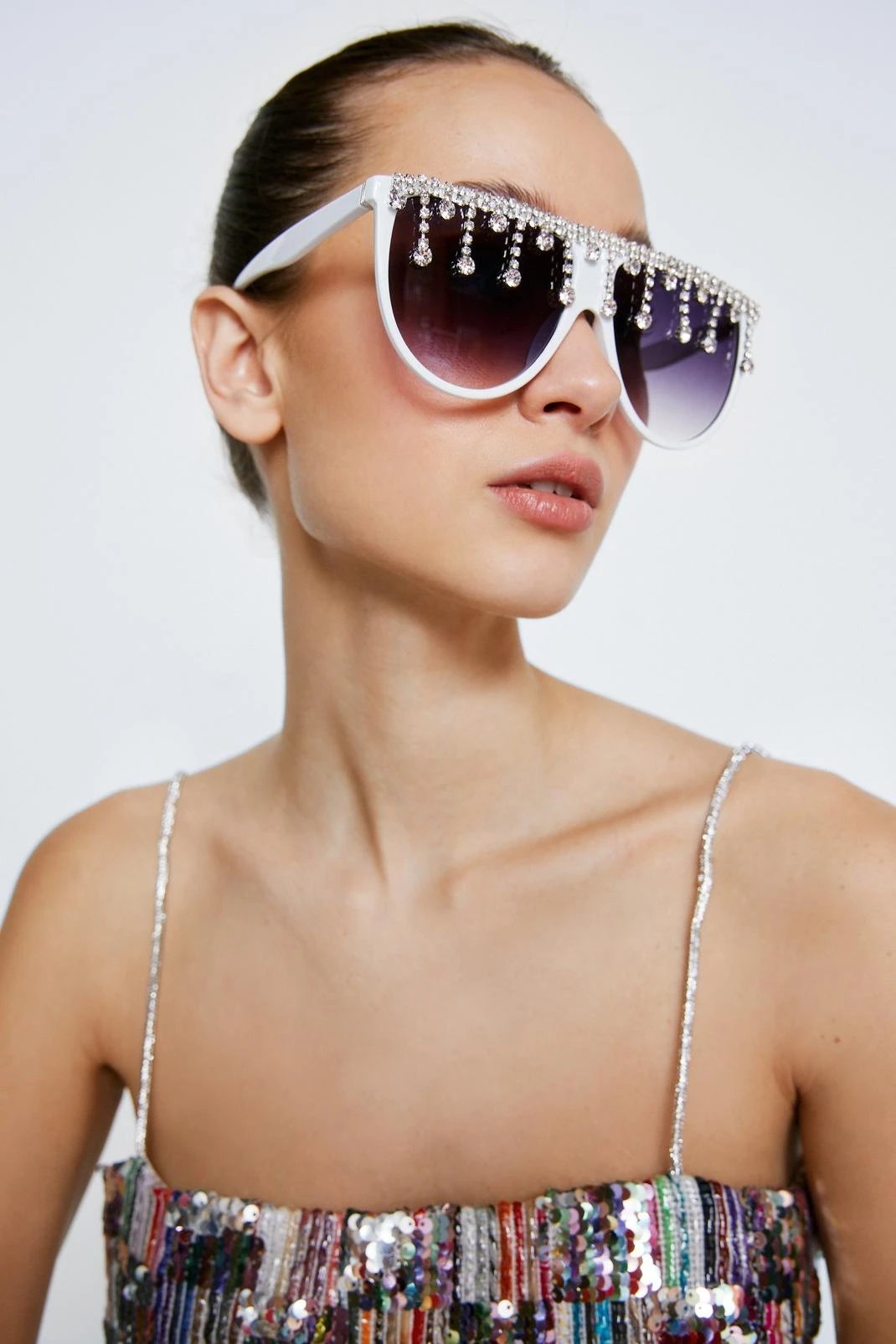 Diamante Drop Sunglasses