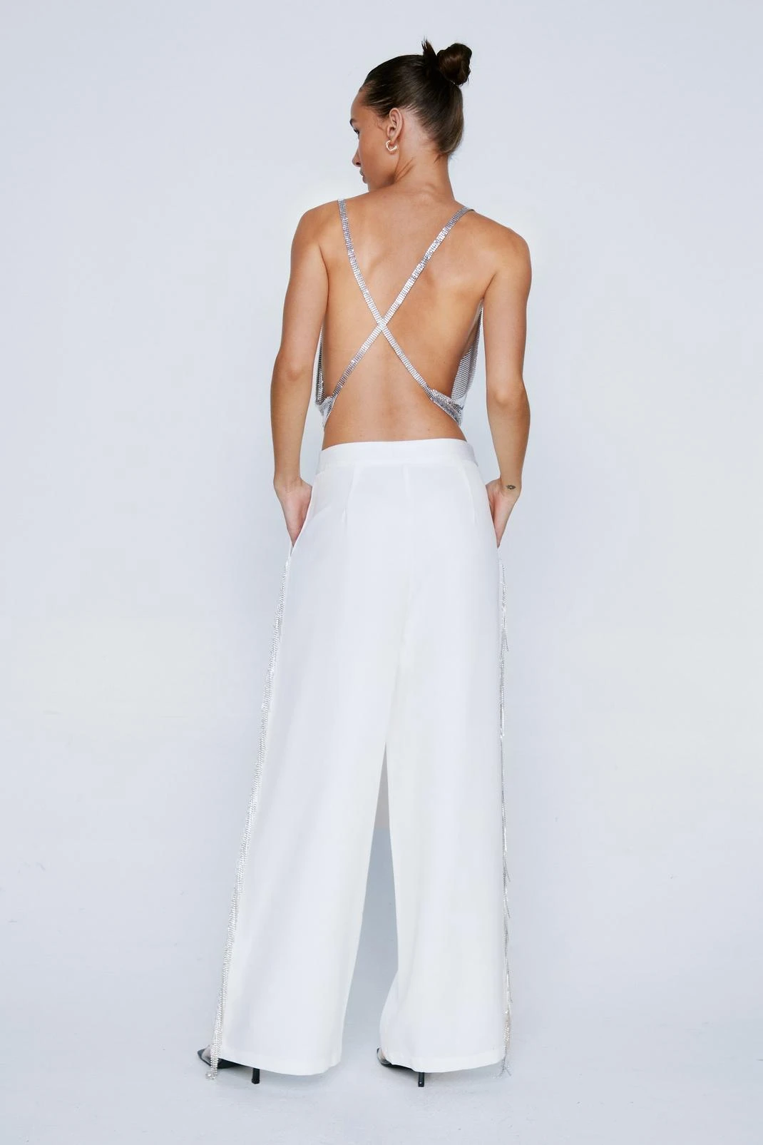 Diamante Trim Wide Leg Pants - Image 6