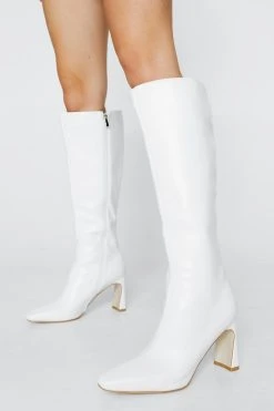 Knee High Boots In Faux Leather