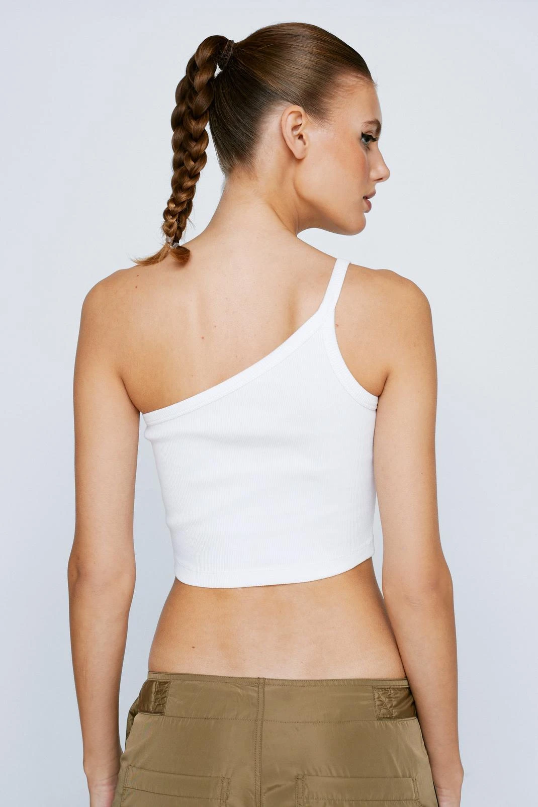 One Shoulder Strappy Ribbed Cami - Image 6