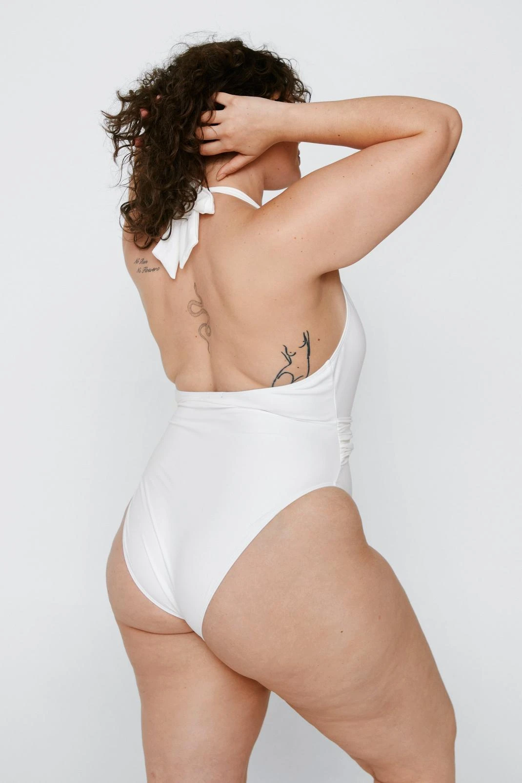 Plus Size Recycled Ruched Strap Plunge Swimsuit - Image 5