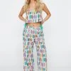 Surfboard Print Wide Leg Pants