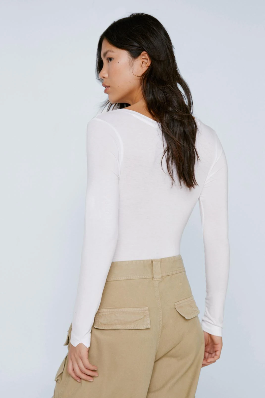 V Neck Long Sleeve Bodysuit - Image 3