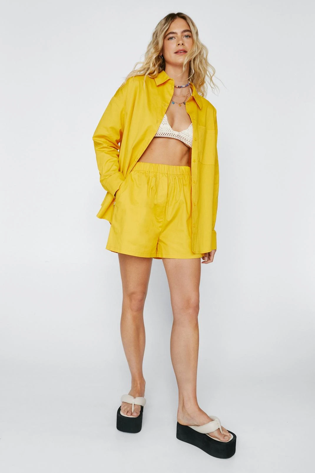 Poplin High Waisted Casual Shorts - Image 17